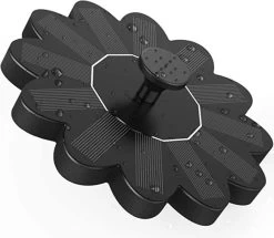 Fontein Op Zonne Energie - Bloem - Solar Fontein Pomp - Vijver Fontein - Milieuvriendelijke Fontijn - Kleur Zwart - Inclusief 5 Kopstukken