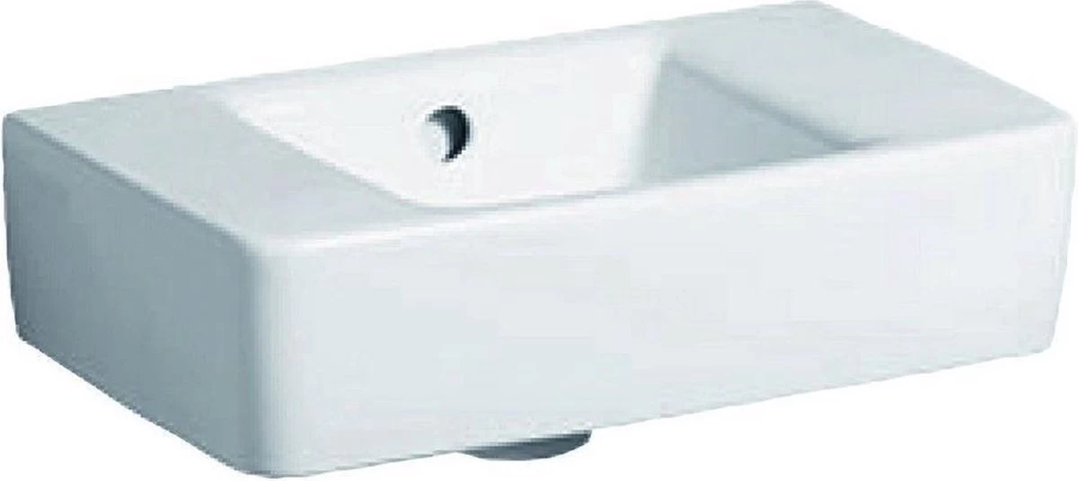 Geberit Renova Plan Fontein 40 Cm Zonder Kraangat Met Overloop, Wit