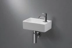 Sub 070 Fontein 30,5x19x11 Cm.kraangat Re. Zonder Overloop, Wit