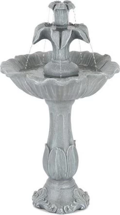 Floreal Tuinfontein Polyresin 6W Romantisch Design Metalen Look