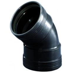 Bocht 45° 2 X Manchet Zwart 125mm Wavin