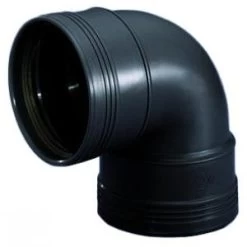 Bocht 87° 2 X Manchet Zwart 125mm Wavin