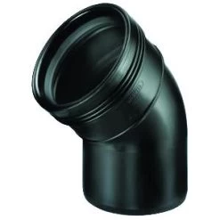 Bocht PP 45° Spie X Manchet Zwart 90mm Wavin