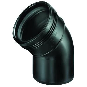 Bocht PP 45° Spie X Manchet Zwart 90mm Wavin