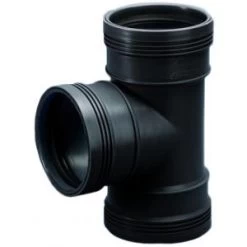 T-Stuk 87° 3 X Manchet Zwart 75mm Wavin