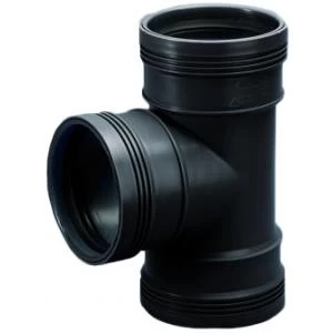 T-Stuk 87° 3 X Manchet Zwart 125mm Wavin