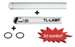 UVC Lampset TL 55w + Kwartsglas 30x871mm + O-ringen